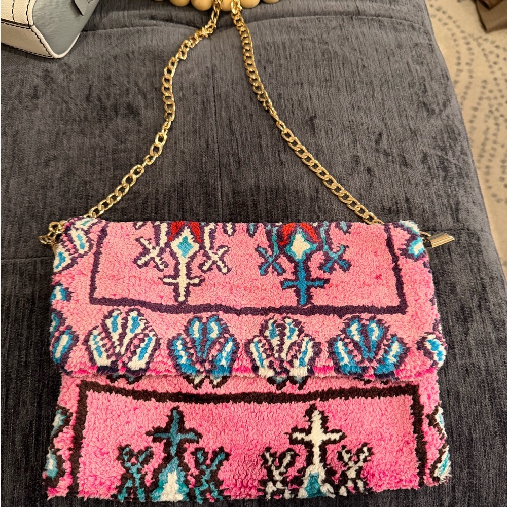 Original Moroccan Pink Carpet Patterned Women's Clutch
